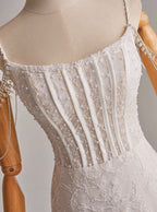 Pearly and Lace Corset Mermaid Wedding Dress