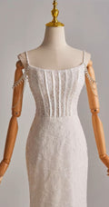 Pearly and Lace Corset Mermaid Wedding Dress