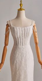 Pearly and Lace Corset Mermaid Wedding Dress